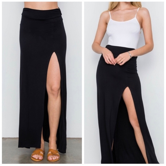 thigh split skirt